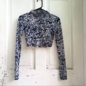 Fashion Nova mesh camp crop top